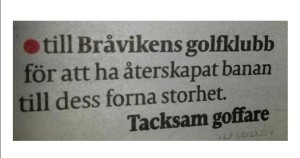 Dagens ros golfklubben